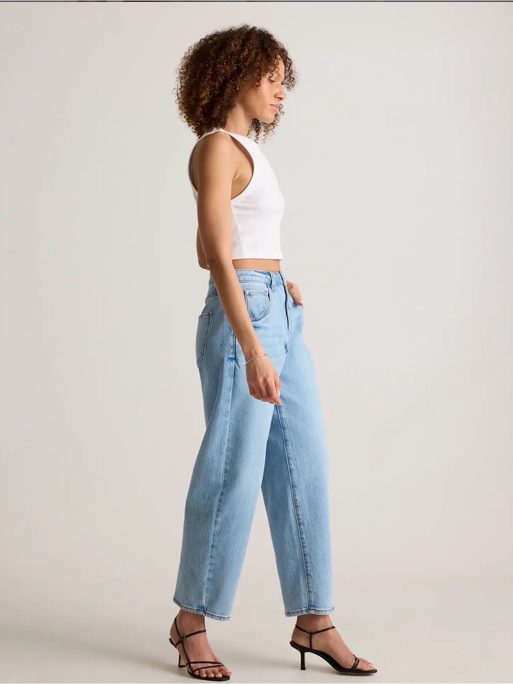 Quince Bella Stretch Barrel Jeans - Cool Blue - Picture 4 of 11